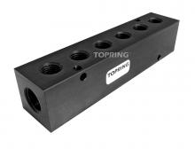 Topring 47.424 - Barre de distribution en aluminium 3/8 (F) NPT avec 6 sorties 1/4 (F) NPT