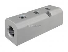 Topring 47.551 - Barre de distribution en aluminium 1/2 (F) NPT avec 3 sorties 1/4 (F) NPT