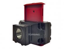 Topring 52.088 - Valve d'arrêt cadenassable 1/4, 3/8 et 1/2 à échappement S52