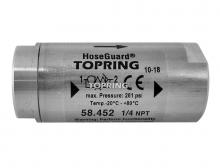 Topring 58.452 - Soupape anti-coups de fouet en acier inoxydable 24 SCFM 1/4 (F) à 1/4 (F) NPT