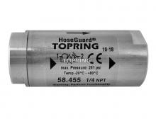 Topring 58.455 - Soupape anti-coups de fouet en acier inoxydable 32 SCFM 1/4 (F) à 1/4 (F) NPT