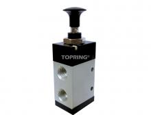 Topring 80.906 - Valve manuelle à bouton tirer à détente 3/2 voies 1/4 (F) NPT