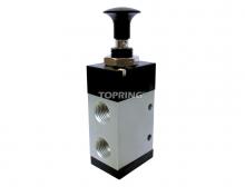Topring 80.916 - Valve manuelle à bouton tirer à détente 5/2 voies 1/4 (F) NPT