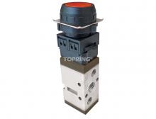 Topring 80.913 - Valve manuelle à bouton 5/2 voies 1/4 (F) NPT