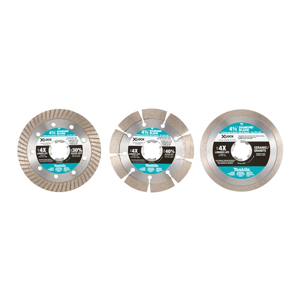 Assortiment de lames diamantees X-Lock 4-1/2 po, 3/emb.