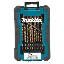Makita D-72469 - Jeu indexe de 21 forets helico??daux HSS-CO (cobalt
