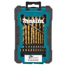 Makita D-72447 - Jeu indexe de 21 forets helico??daux HSS-TiN (nitrure de titane) (economie