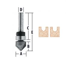 Makita 733014-1A - Fraise de toupie pour pointe ronde et rainure en V, roulement superieur, 2 tranchants