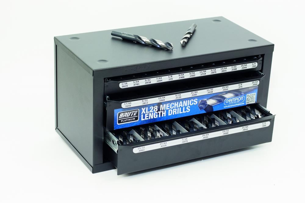 Drill Dispenser with 125 Heavy Duty XL28 Mechanics Length Drills
