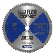 Champion Cutting Tools RZR-8-70-ST - Cermet Tipped Circular Saw Blade 8" (Stainless Steel Cutting)