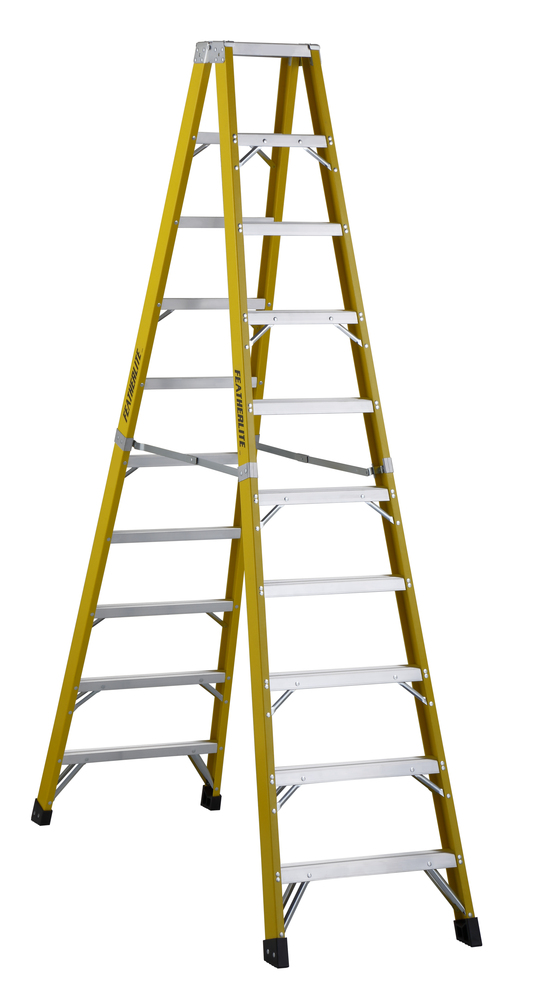 10&#39; Fiberglass Twin Stepladder Type IA 300 Load Capacity (lbs)