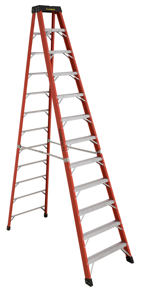 12&#39; Fiberglass Stepladder Type IAA 375 Load Capacity (lbs)