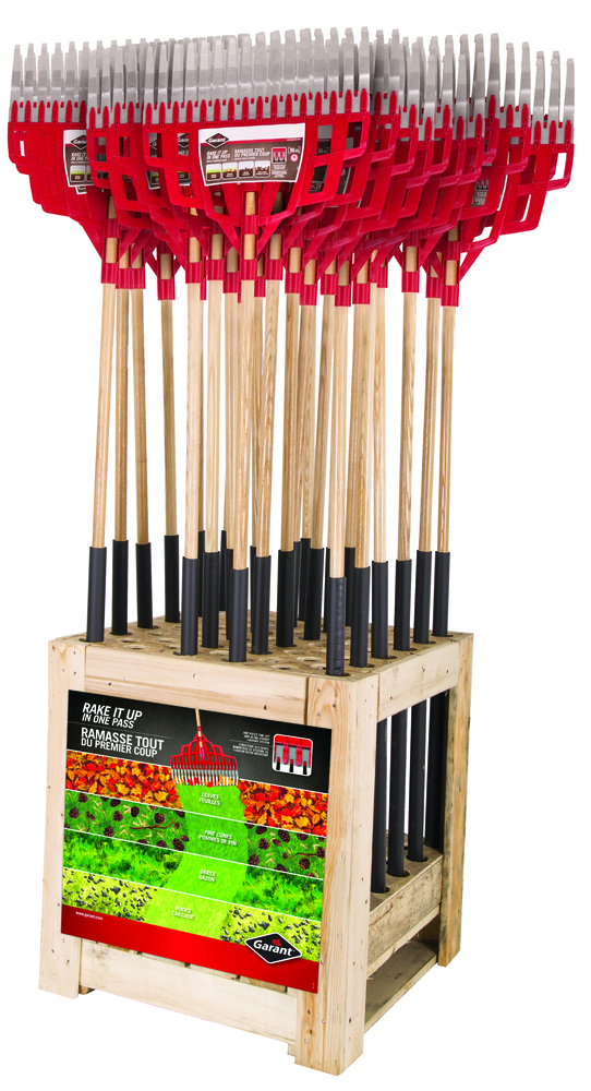 Lawn rake,16 tines, polypro/steel, comfort grip, Garant