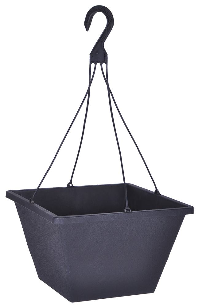 Square hanging basket Torres 13&#34;, black