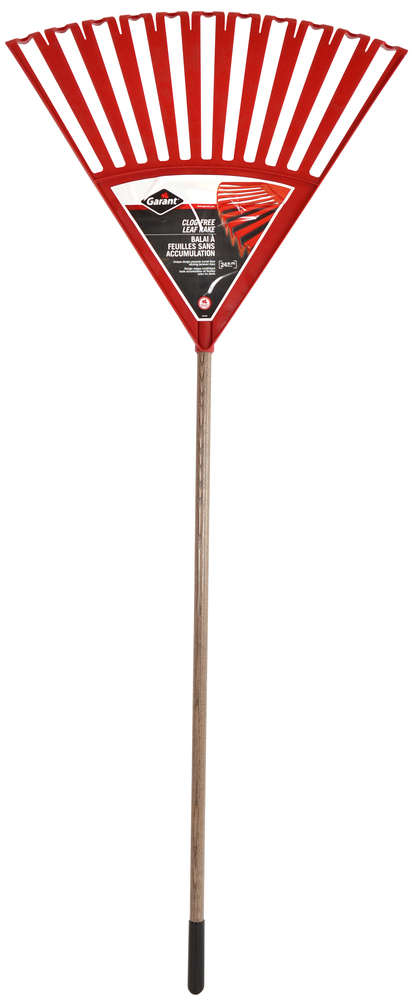 Clog Free leaf rake, 24&#34; py head, wood hdle