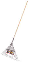 Garant GLR22 - Springback lawn rake, 22 tines, industrial grade, wood handle