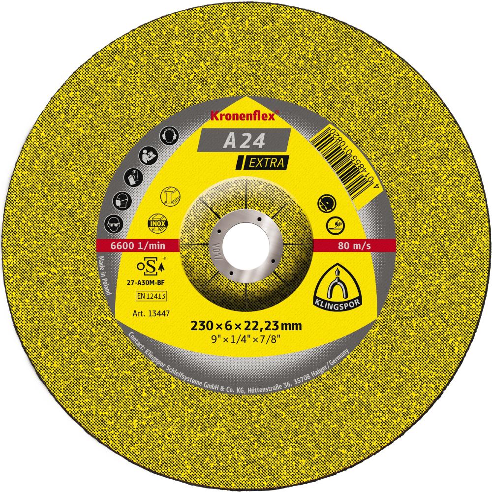 A 24 EX Meules, 230 x 6 x 22,23 mm centre déporté