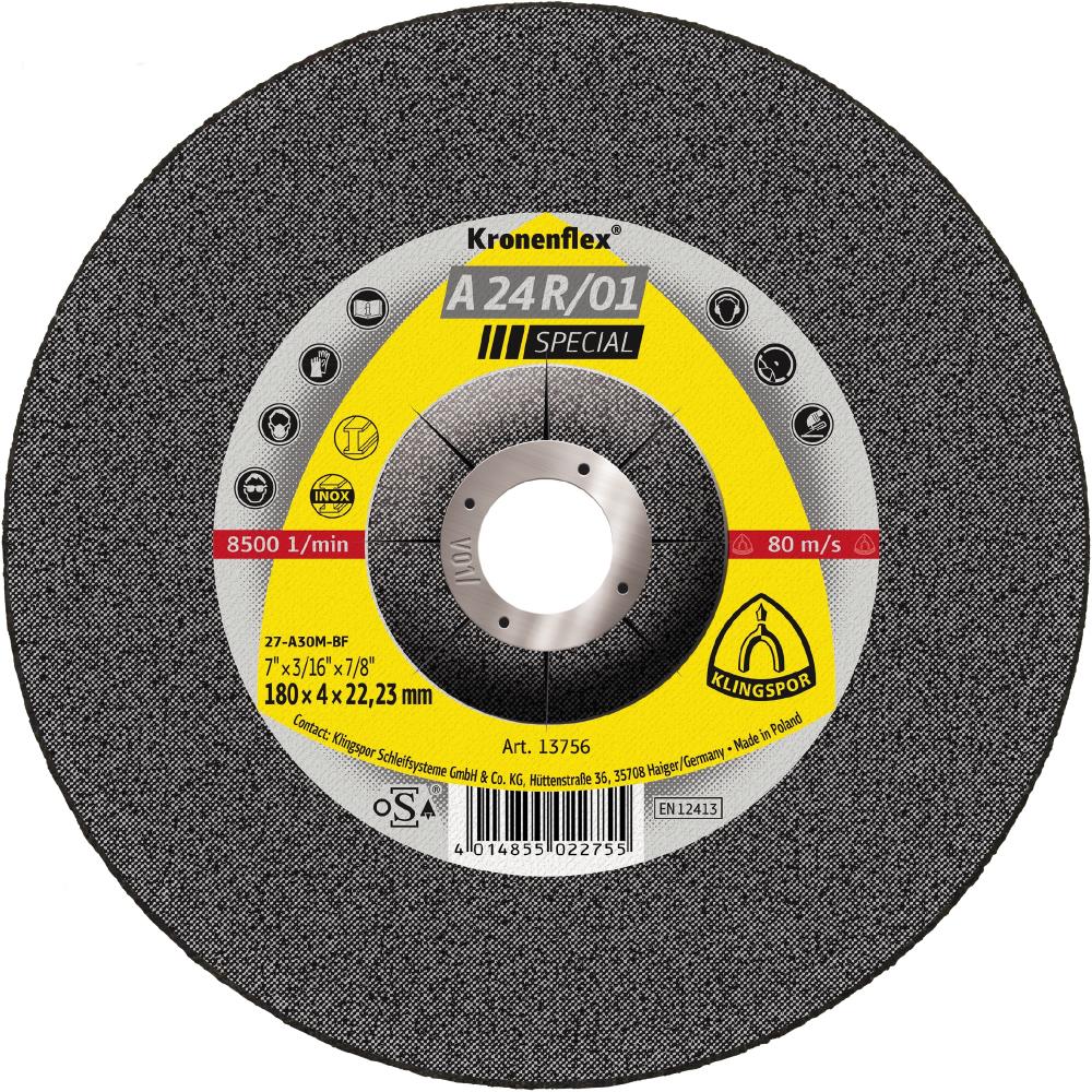 A 24 R 01 Meules, 125 x 4 x 22,23 mm centre déporté