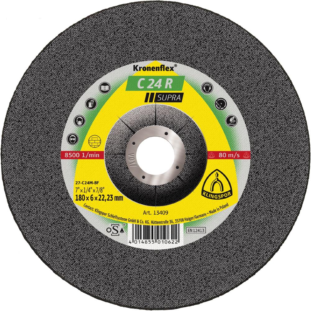 C 24 R Meules, 115 x 6 x 22,23 mm centre déporté