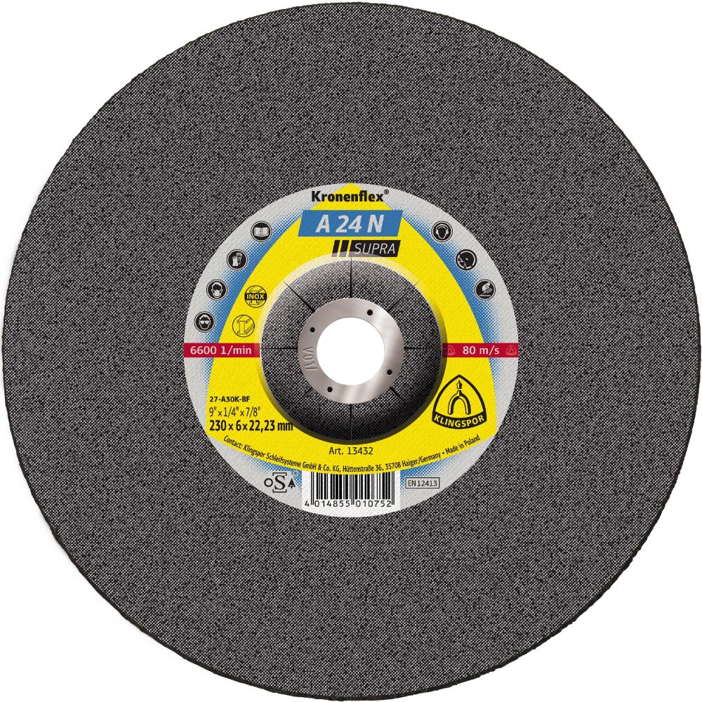 A 24 N Meules, 230 x 6 x 22,23 mm centre déporté