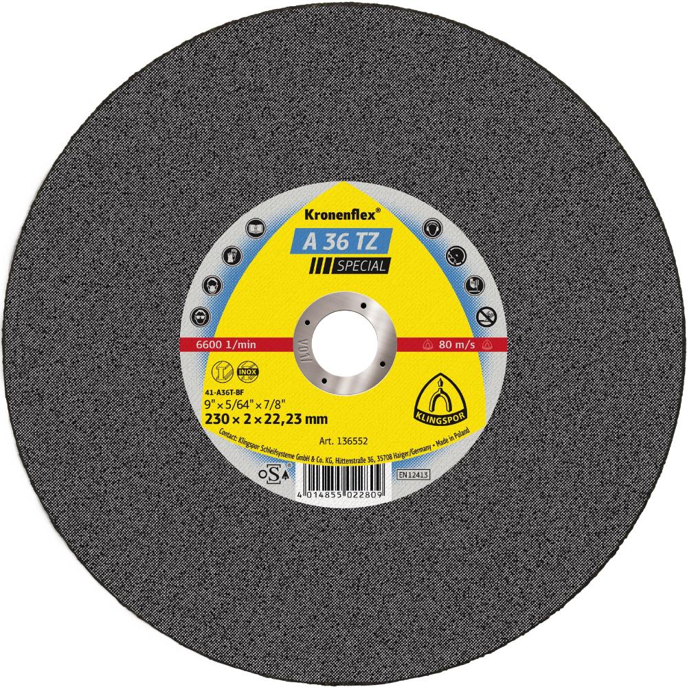 A 36 TZ Disques à tronçonner, 125 x 2 x 22,23 mm plat