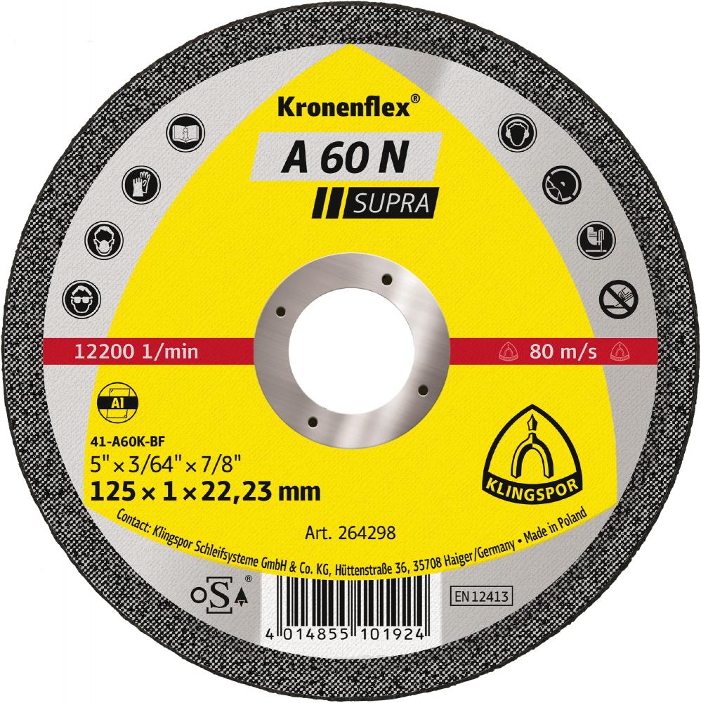 A 60 N Disques à tronçonner, 125 x 1 x 22,23 mm plat