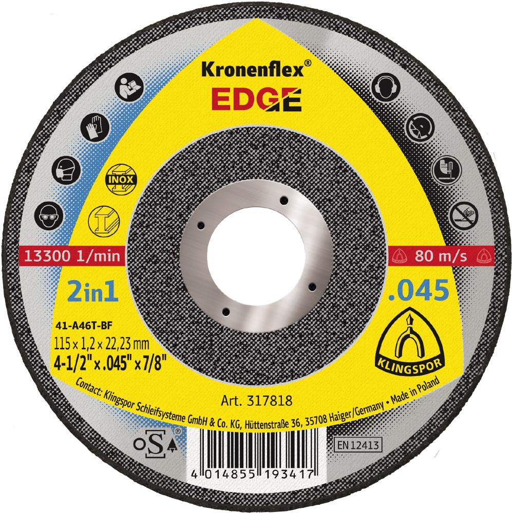 EDGE Disques à tronçonner, 115 x 1,2 x 22,23 mm plat
