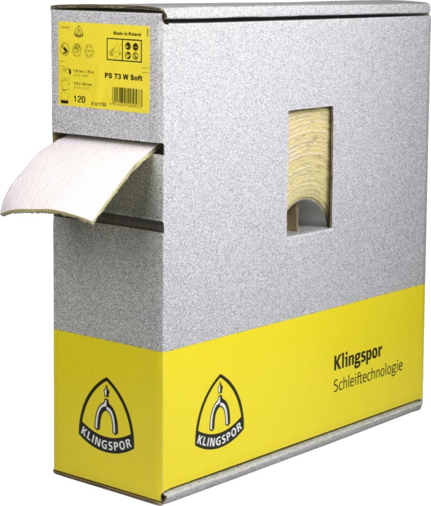 PS 73 CWF Rouleaux revêtue, 115 x 25000 mm Grain 120 140PERF