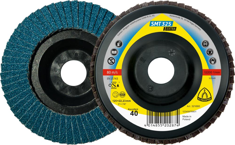 SMT 325 Disques et roues abrasives, 125 x 22,23 mm Grain 60 plat