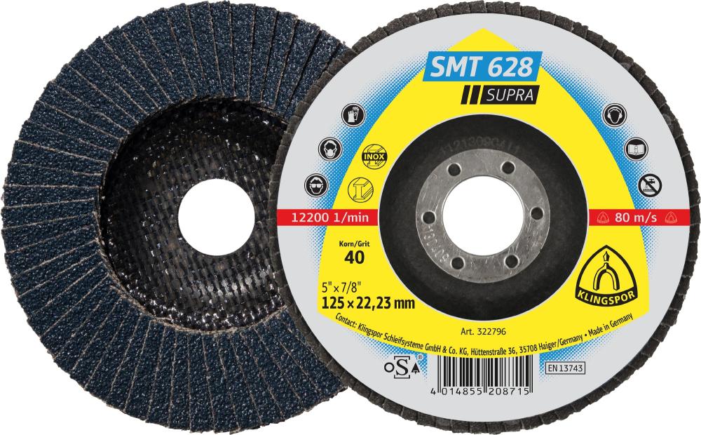SMT 628 Disques et roues abrasives, 180 x 22,23 mm Grain 120 plat