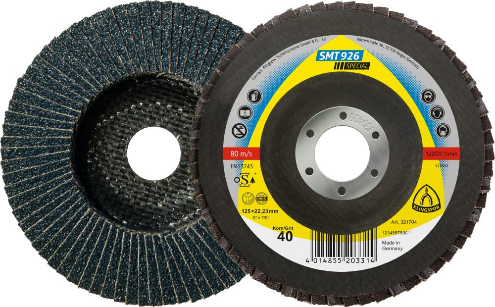 SMT 926 Disques et roues abrasives, 115 x 22,23 mm Grain 80 convexe