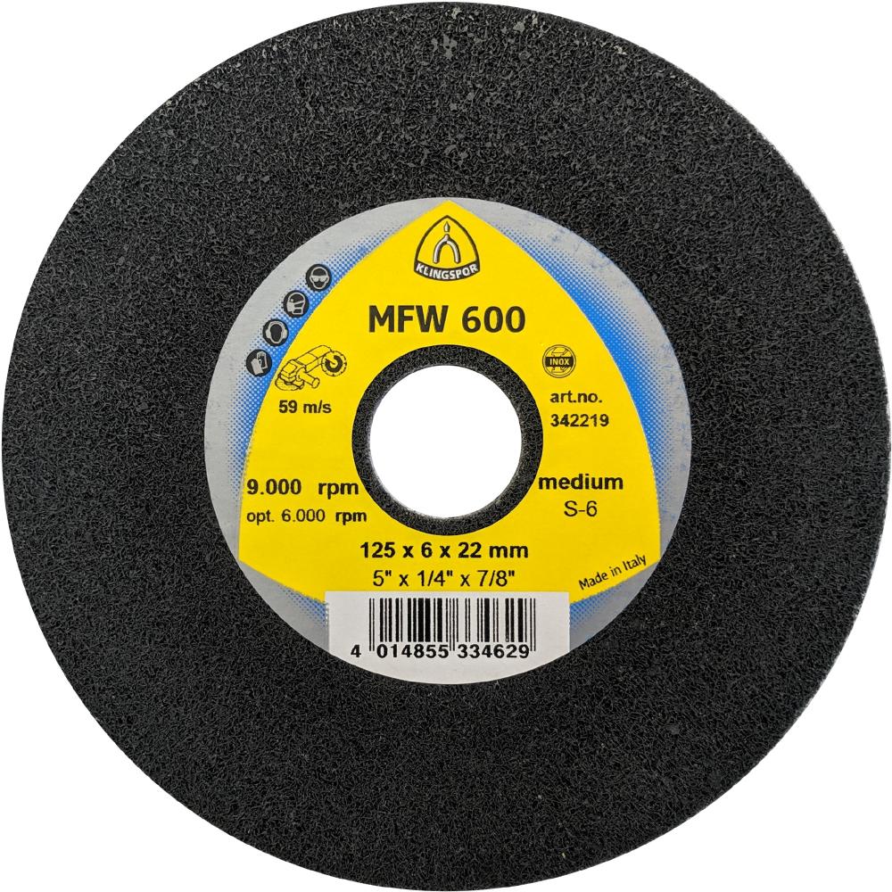 MFW 600 UNITIZED WHEEL Disques texture, 125 x 6 x 22 mm moyen carbure silicium