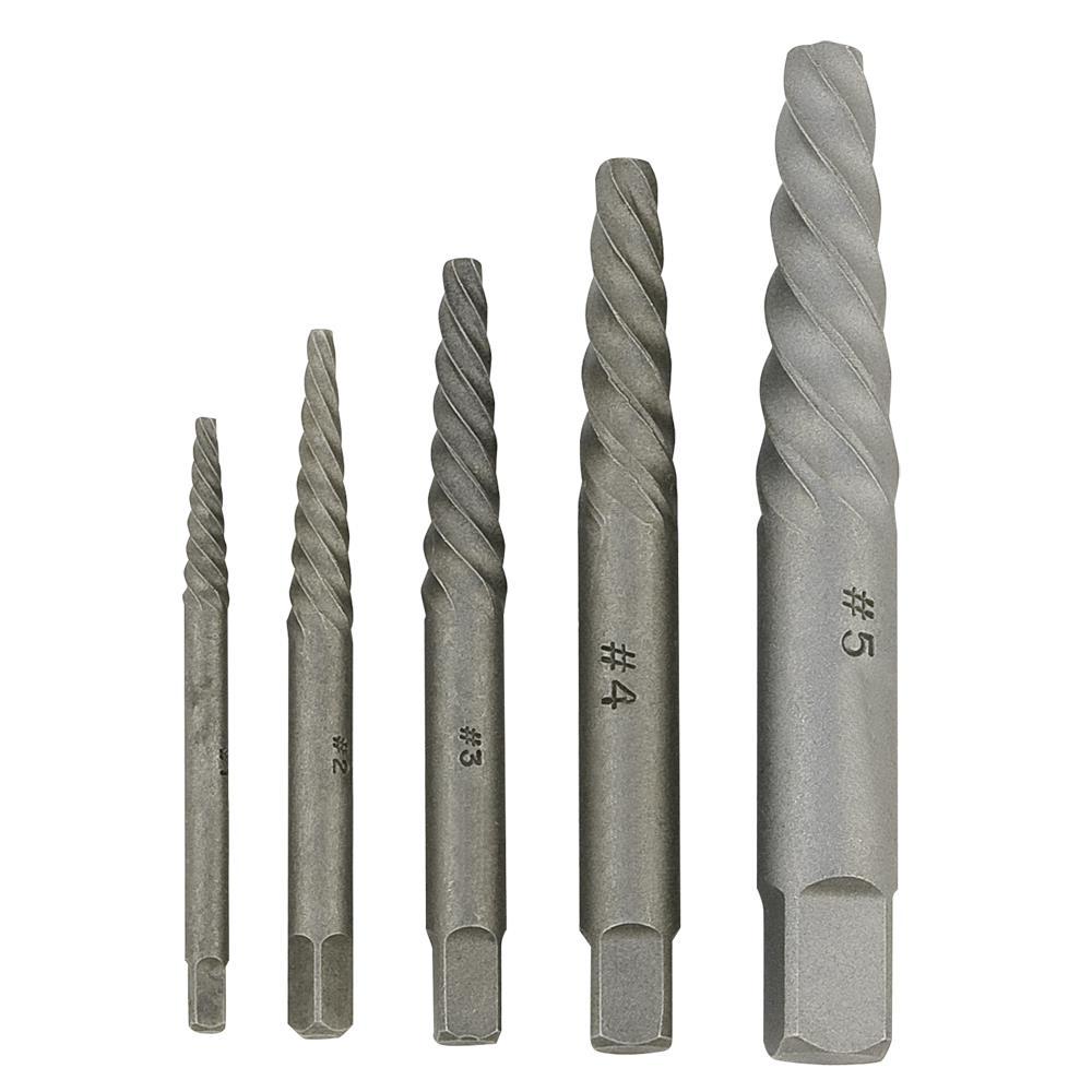 5-Piece Spiral Type Screw Extractor Set