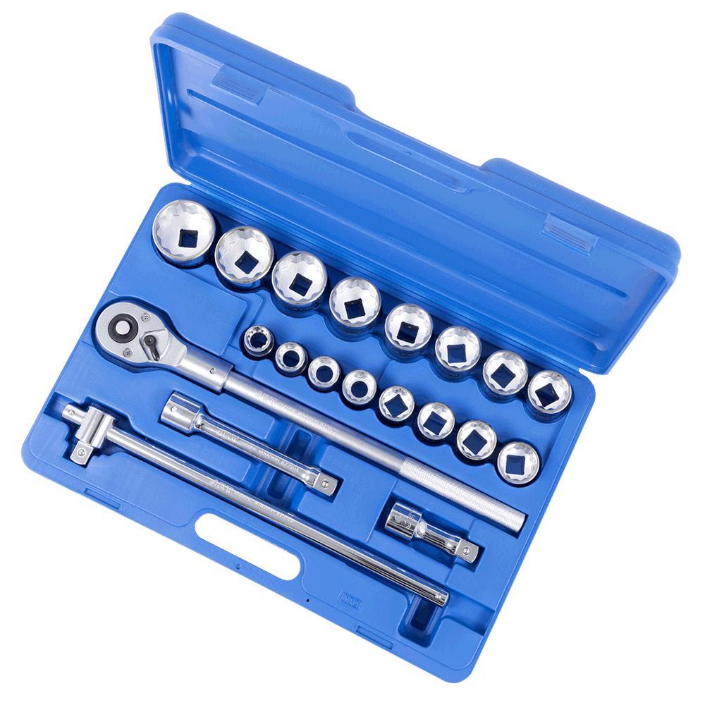 21-Piece 3/4&#34; DR Metric Socket Set  – 12 Point