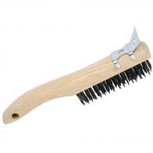 Jet 551109 - 4 Row, Shoe Handle, Carbon Steel with Scraper Hand Wire Scratch Brush