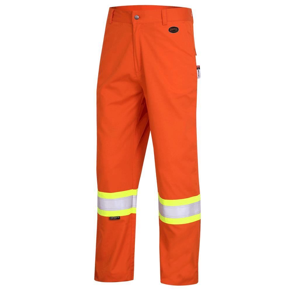 FR-Tech® 88/12 - Arc Rated 7 oz Hi-Viz Safety Pants - Hi-Viz Orange - 44x34