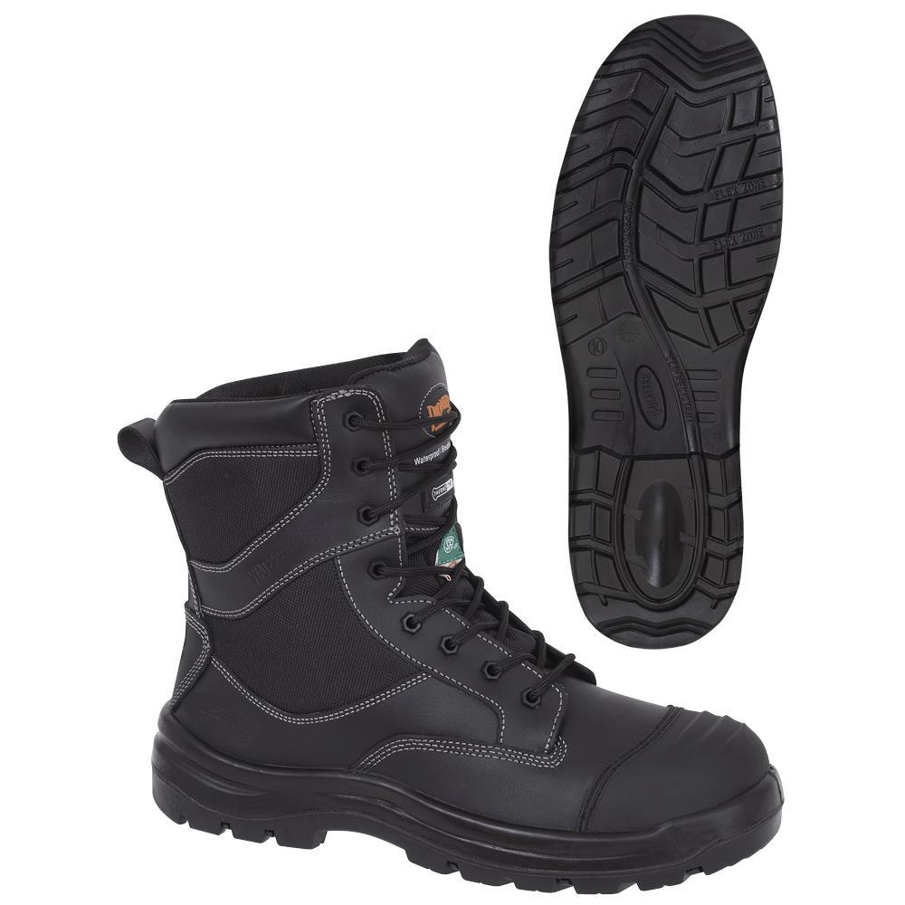 Black Composite Toe/Plate Metal-Free Leather Safety Work Boot - 14