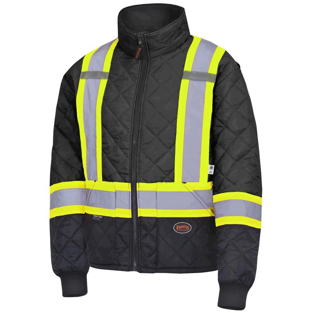 Black Hi-Viz Quilted Freezer Jacket - M