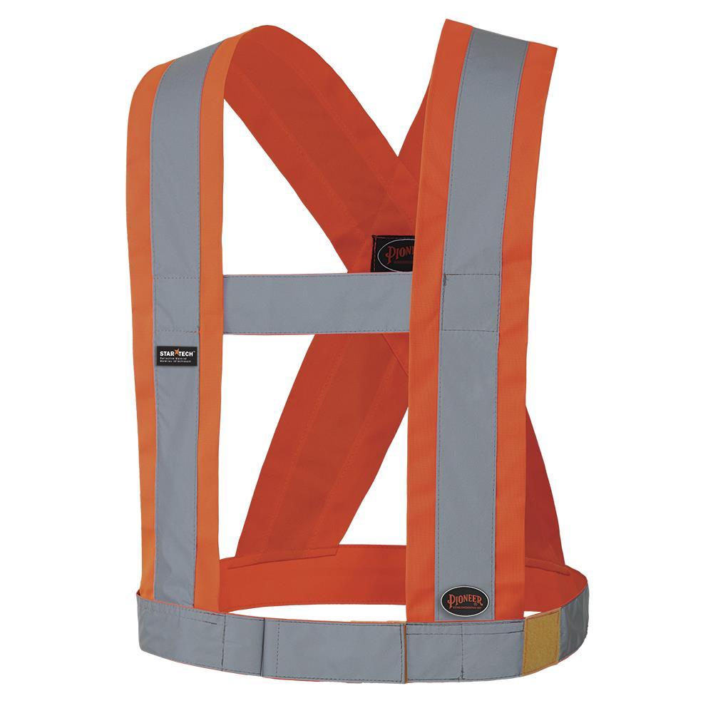 Hi-Viz Orange CSA 4&#34; Wide Adjustable Safety Sash - O/S