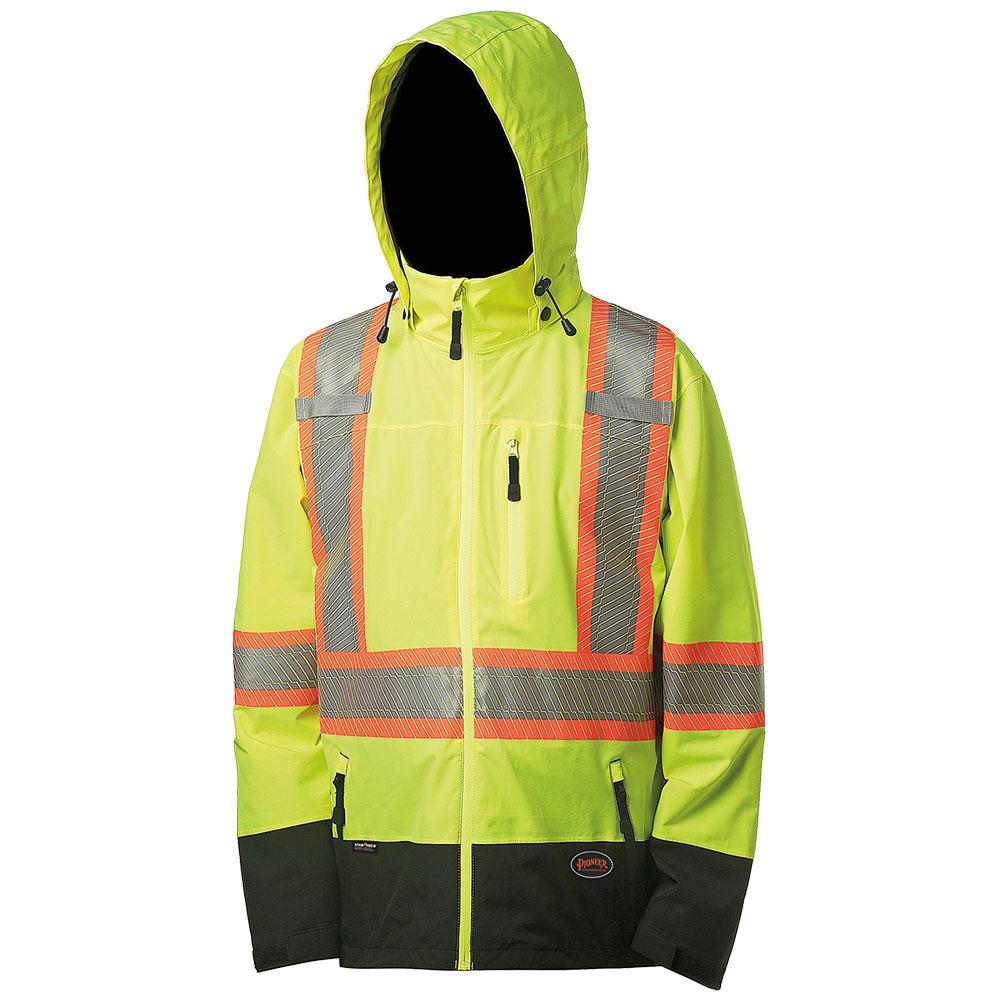 Hi-Viz Yellow Softshell Waterproof/Breathable Premium Safety Jacket - M