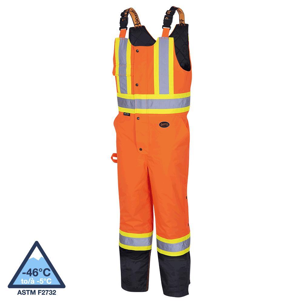 Hi-Viz Orange 100% Waterproof Quilted Bib Pants - XS