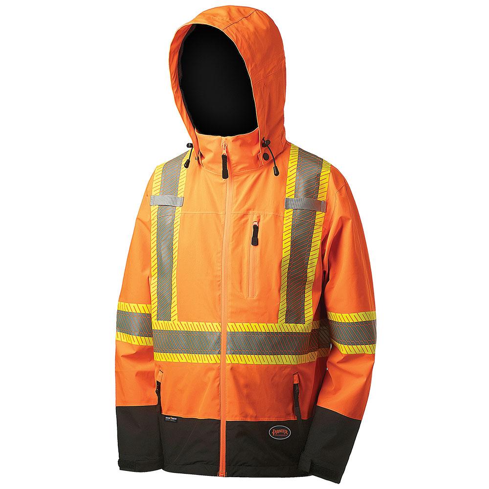 Softshell Waterproof Premium Safety Jacket Hi-Viz Orange - XL