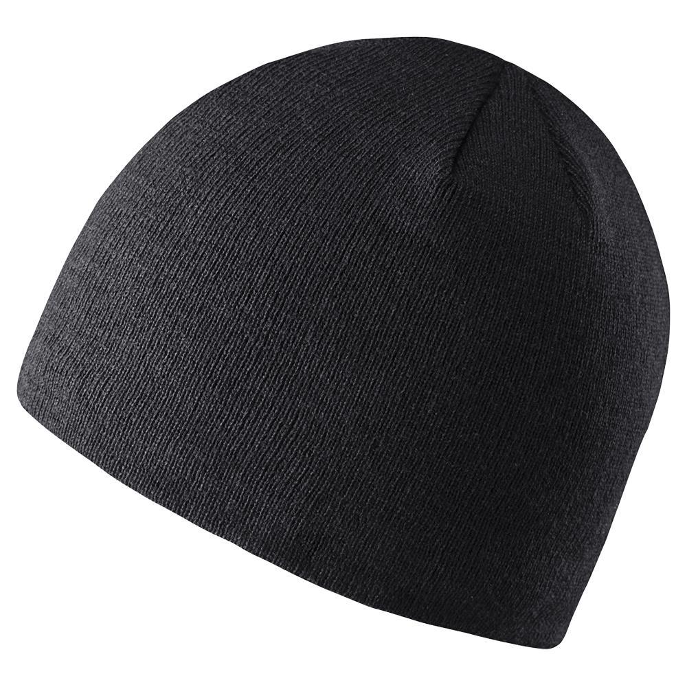 Black Acrylic Knit Beanie - O/S