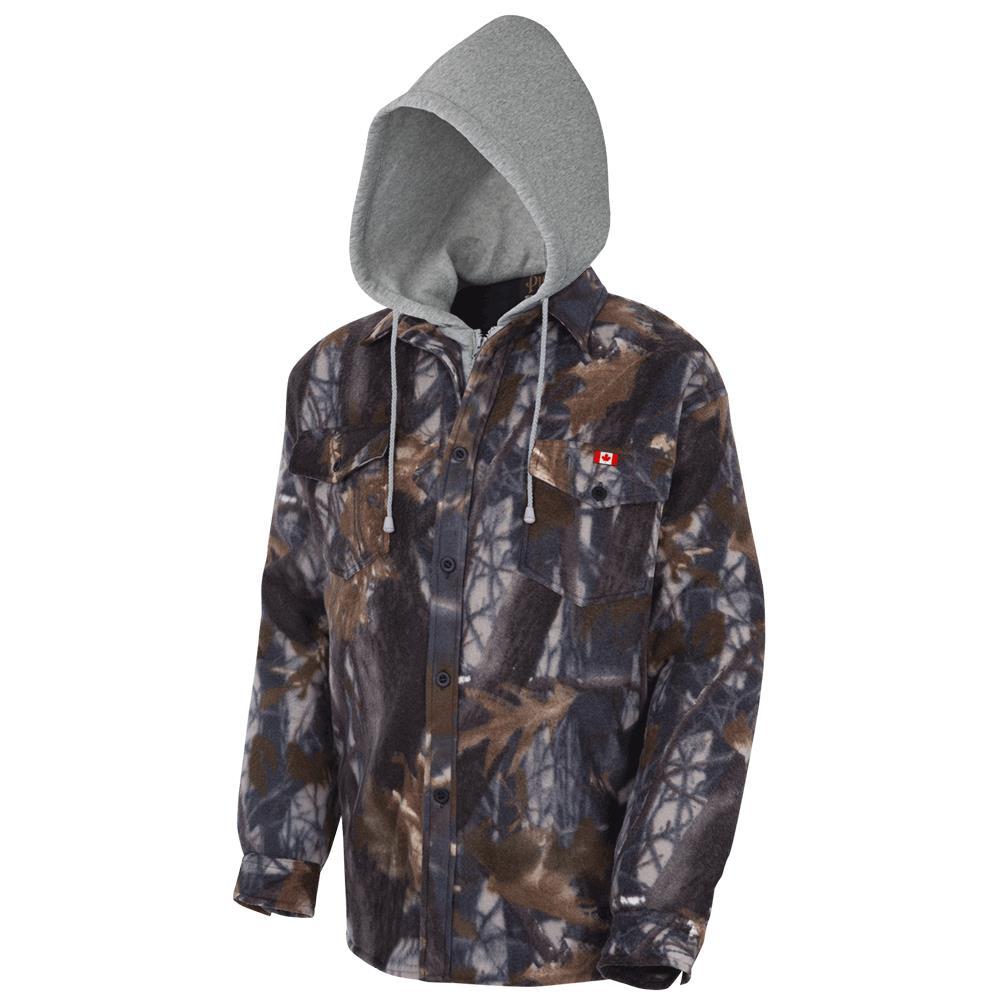 Quilted Polar Fleece Hooded Shirt – Camouflage – 3XL