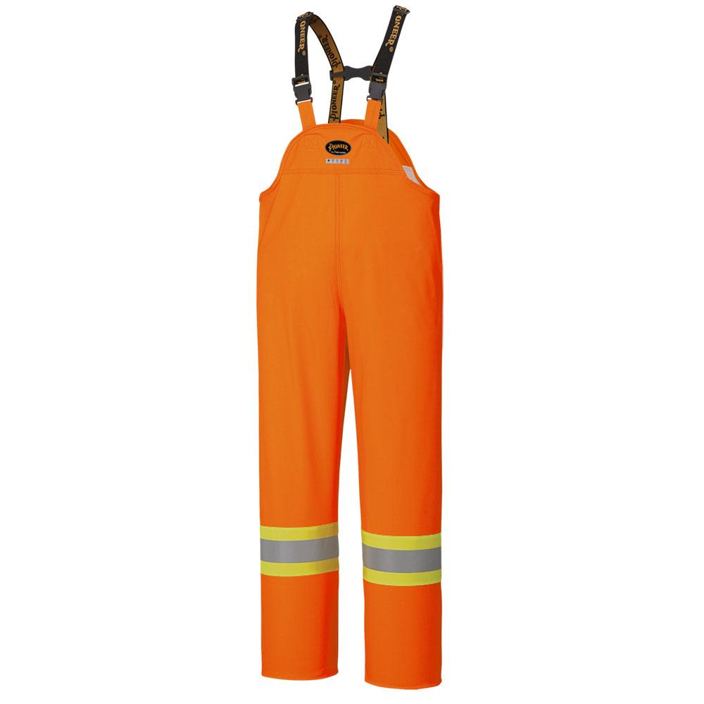 Hi-Viz Orange Flame Resistant PU Stretch Waterproof Bib Pants - XL