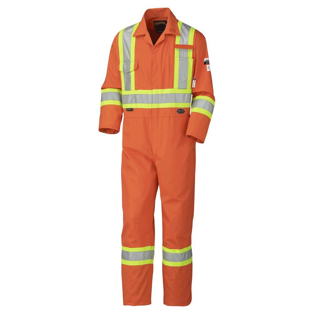 Hi-Viz Orange Flame-Gard® FR/ARC Rated 98% Cotton 2% Antistatic 6.5 oz Coverall -  50