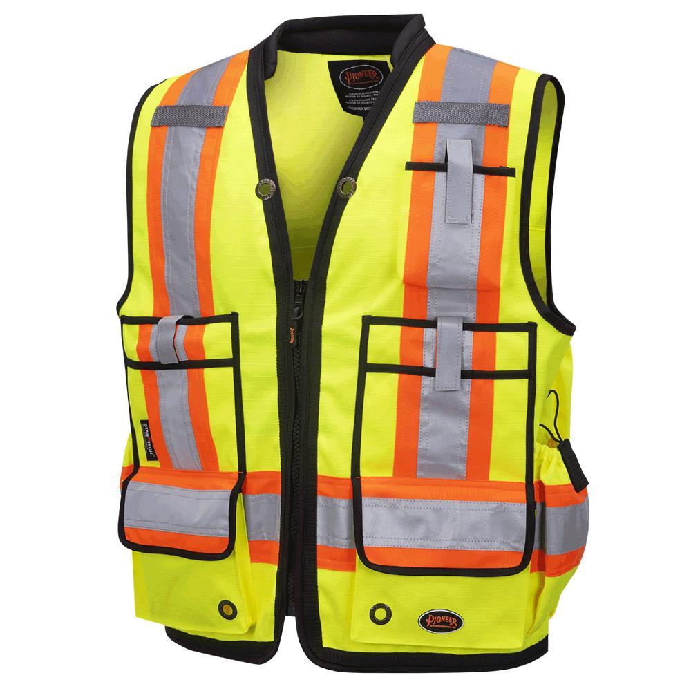 Hi-Viz Yellow 1200D High Denier Surveyor&#39;s Vest - L