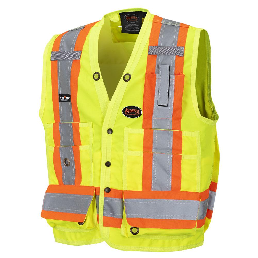 Hi-Viz Surveyor&#39;s Safety Vest - Hi-Viz Yellow/Green - 6XL