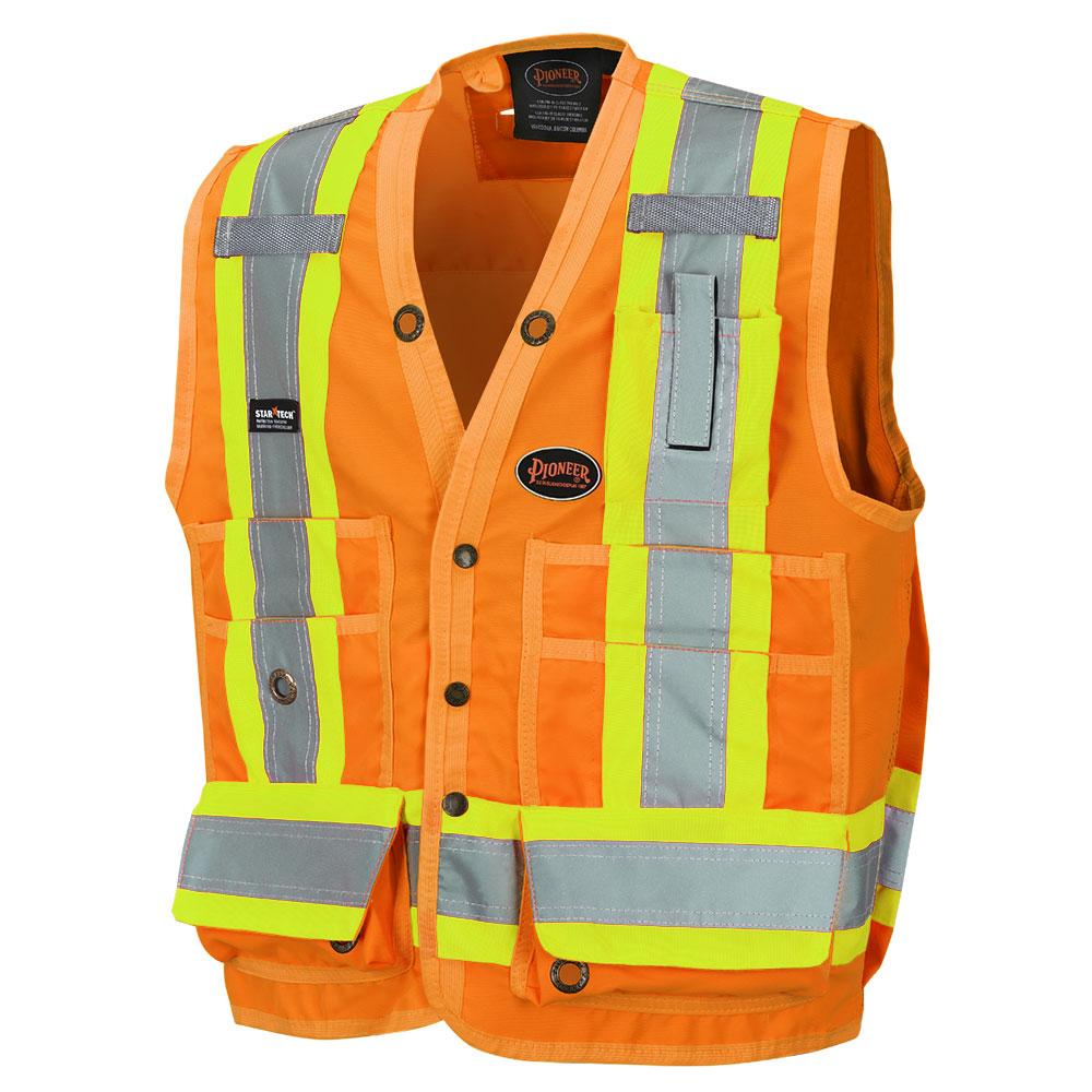Hi-Viz Surveyor&#39;s Safety Vest - Hi-Viz Orange - 6XL