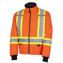 Pioneer V117015A-S - Hi-Viz Orange Quilted Freezer/Work Safety Jacket - S